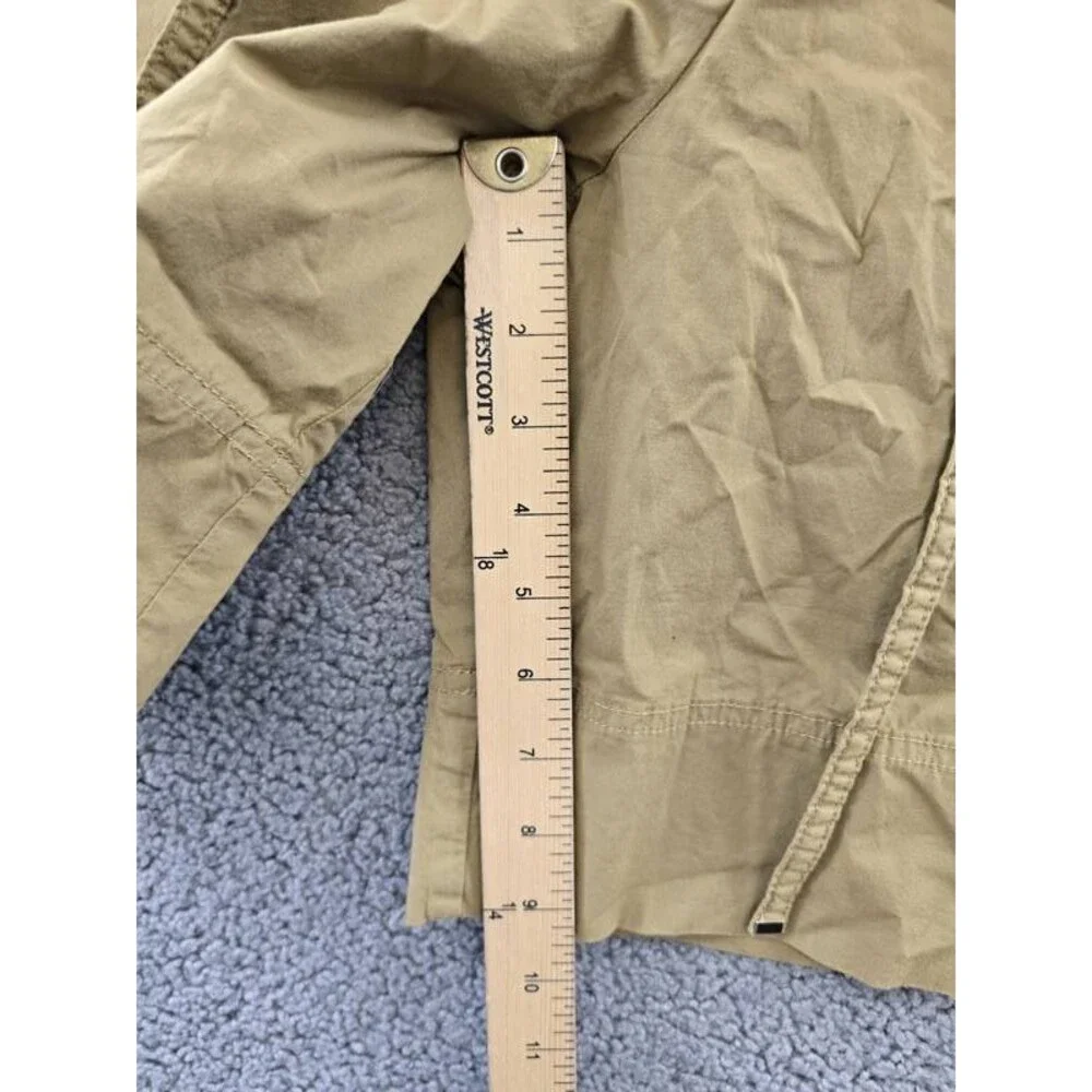BOSS Orange High-Rise Baggy-Fit Shorts Women's 10 Beige Pleated Zip Hook & Bar